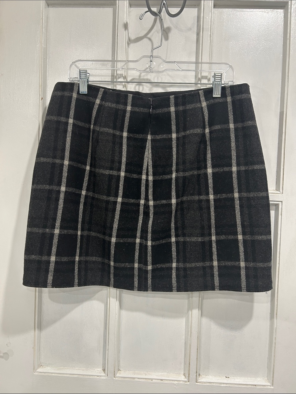 Gap Wool Blend Black Plaid Dark Academia Schoolgirl Mini Skirt - Size 10 - Picture 2 of 6